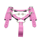 Premium Leather BDSM Wrist Cuffs Hogtie with Fur Lining & Metal Hardware Restraints | Atlas Collection