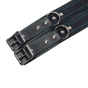 Lockable Leather Bondage Restraints Set - 11 Piece BDSM Gear with Ball Gag | Avery Collection