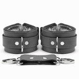 BDSM Leather Ankle & Wrist Cuffs with Collar, Chain, & Leash Set | Bonn Collection