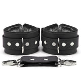 BDSM Leather Ankle & Wrist Cuffs with Collar, Chain, & Leash Set | Bonn Collection