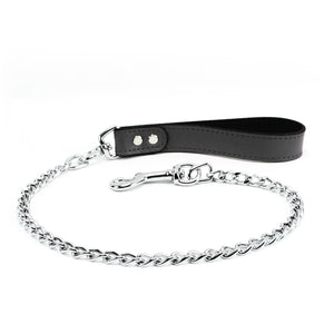 BDSM Leather Ankle & Wrist Cuffs with Collar, Chain, & Leash Set | Bonn Collection