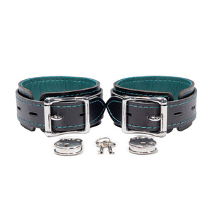 Lockable Leather Bondage Restraints Set - 11 Piece BDSM Gear with Ball Gag | Avery Collection