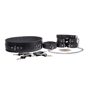 Avery Premium Leather Bondage Restraints Kit with Waist Belt - 10 Piece BDSM Set for Couples | Avery Collection