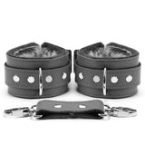 BDSM Leather Ankle & Wrist Cuffs with Collar, Chain, & Leash Set | Bonn Collection