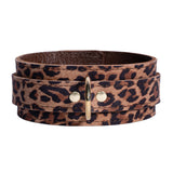 Leopard Print Leather BDSM Collar and Leash Set | Thais Collection
