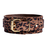 Leopard Print Leather BDSM Collar and Leash Set | Thais Collection