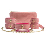 Rose Luxury Pink Suede Bondage Kit with Storage Case