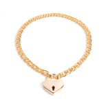 Heart Padlock Chain BDSM Day Collar Necklace