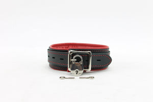 1.5" Padded BDSM Leather Collar with Regular/Locking Closure | Madison Collection