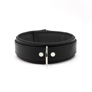 1.5" Padded BDSM Leather Collar with Regular/Locking Closure | Madison Collection