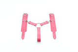 Premium Leather BDSM Wrist Cuffs Hogtie with Fur Lining & Metal Hardware Restraints | Atlas Collection
