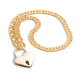 Heart Padlock Chain BDSM Day Collar Necklace