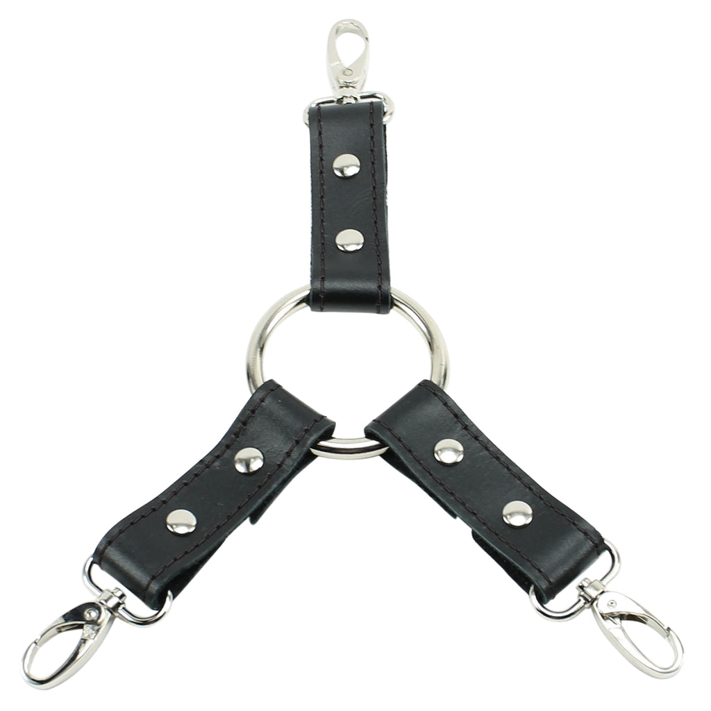 Madison Latigo Leather 3-Way Hogtie for Bondage Toys for Cuff Restraints Set, BDSM Hogtie
