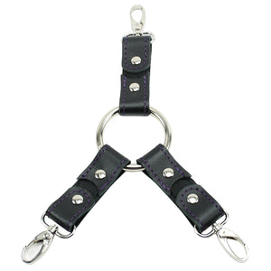 Latigo Leather 3-Way Hogtie Bondage Restraints for BDSM Play - Durable Cuff Set | Madison Collection