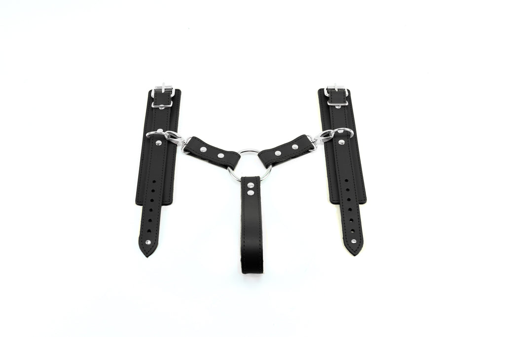 Atlanta Leather Wrist Cuffs and Restraining Durable Hogtie with a Handle