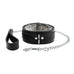 Atlas Collar and Leash Handcrafted Premium Latigo Leather Chinchilla Faux Fur Lining