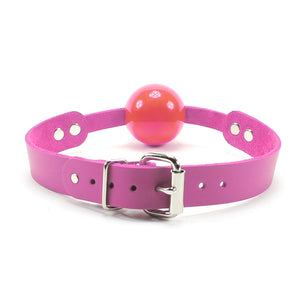 Silicone Ball Gag with Lambskin Leather Strap - Unisex BDSM Gear
