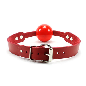 Silicone Ball Gag with Lambskin Leather Strap - Unisex BDSM Gear