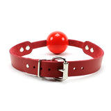 Silicone Ball Gag with Lambskin Leather Strap - Unisex BDSM Gear