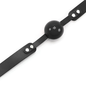 Silicone Ball Gag with Lambskin Leather Strap - Unisex BDSM Gear