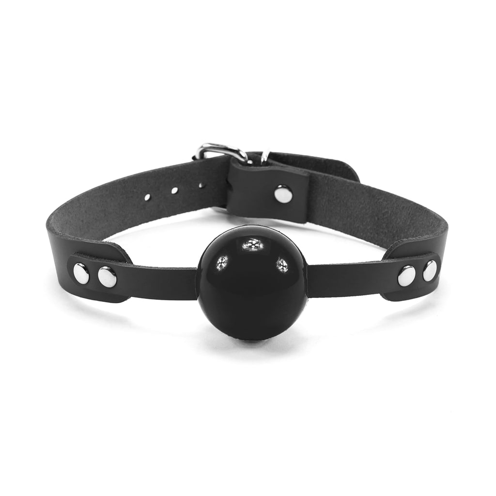 Silicone Mouth Gag for Men and Women Lambskin Leather Strap