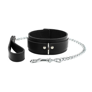 Premium Latigo Leather BDSM Collar and Leash Set | Atlanta Collection