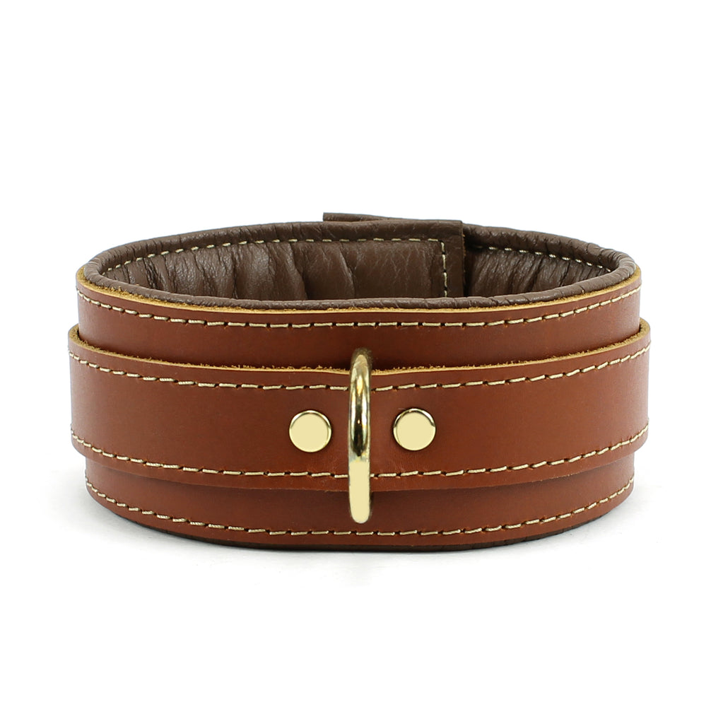 Fox Padded Brown Leather Collar