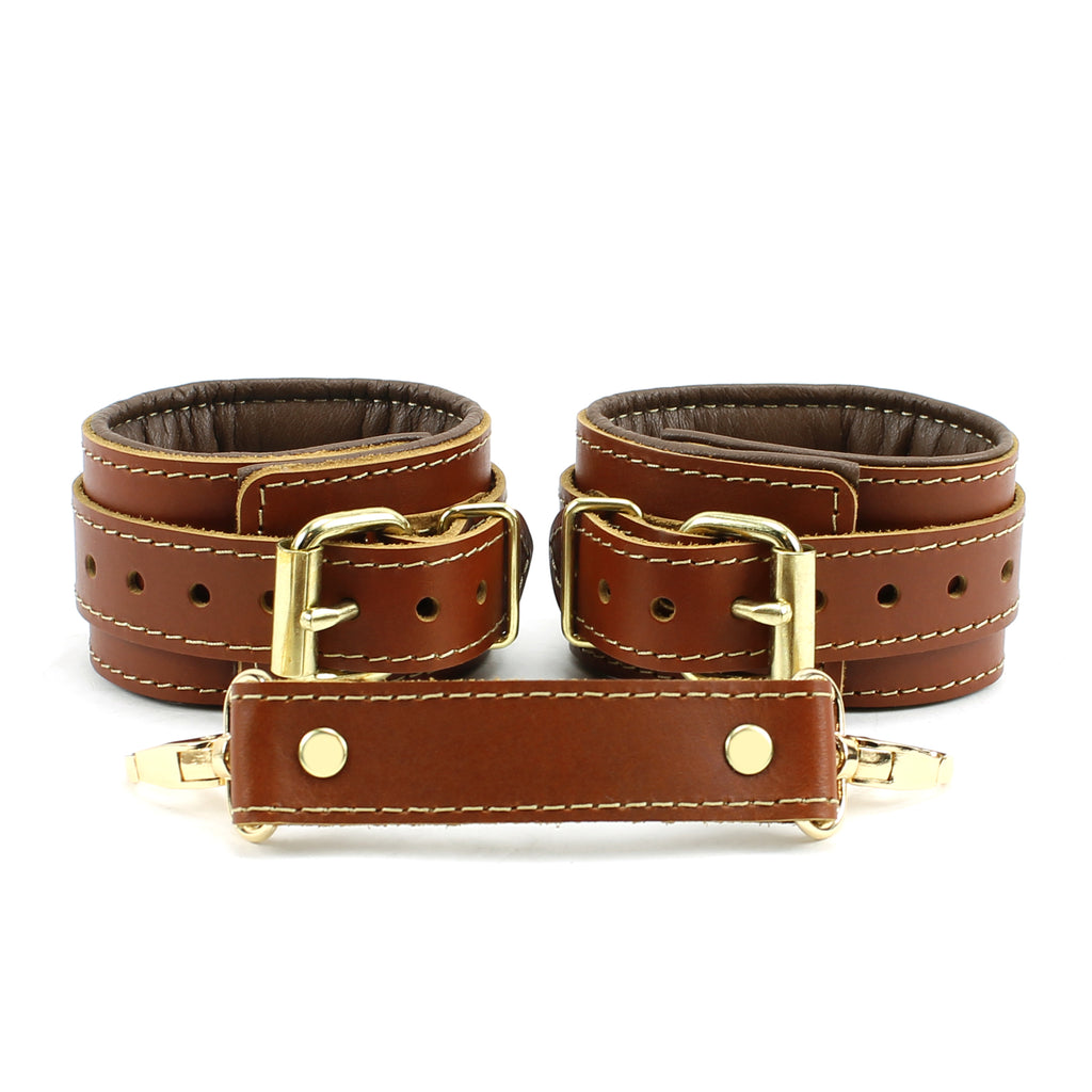 Brown Leather Wrist and Ankle Restraints | Fox Collection
