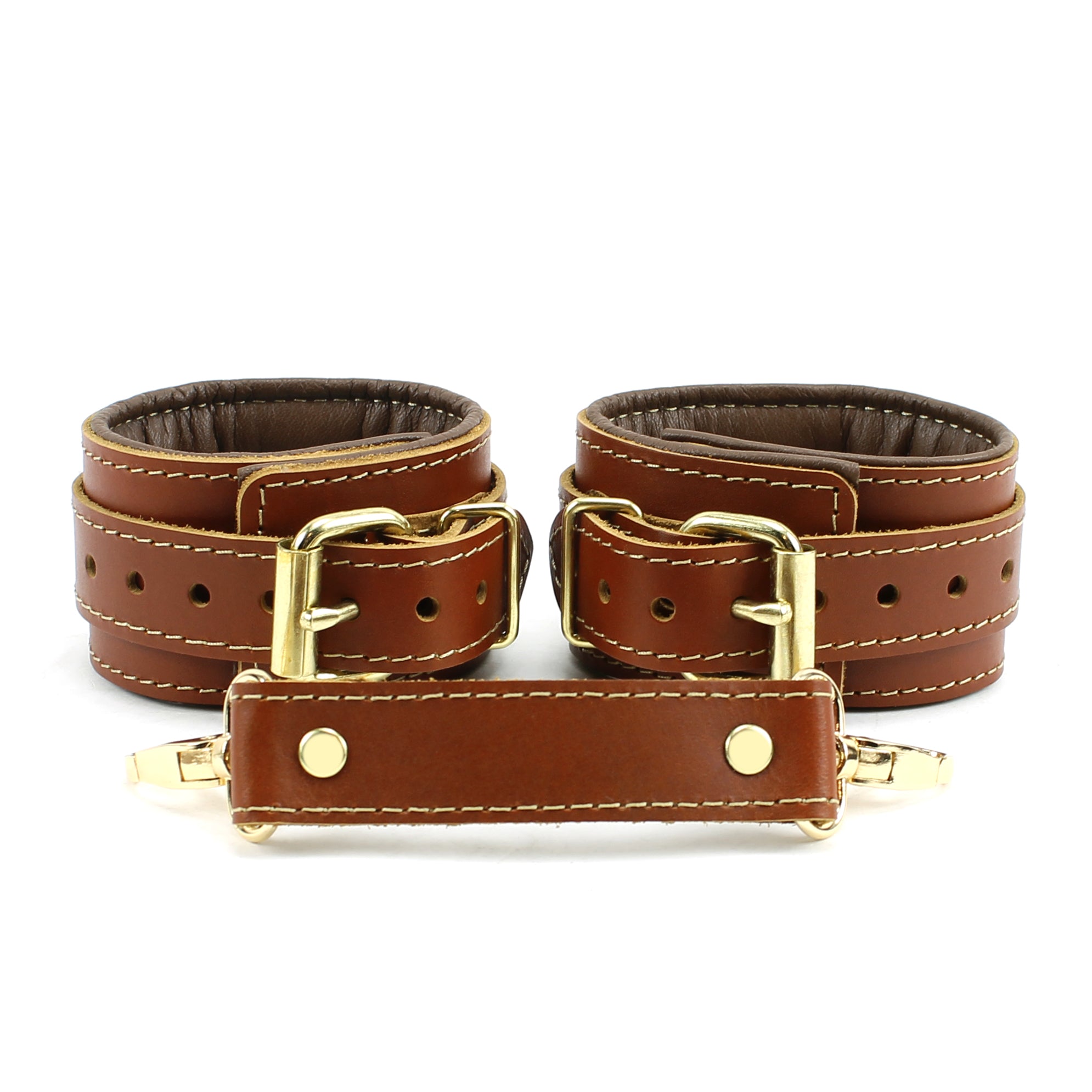Brown Leather Wrist and Ankle Restraints | Fox Collection