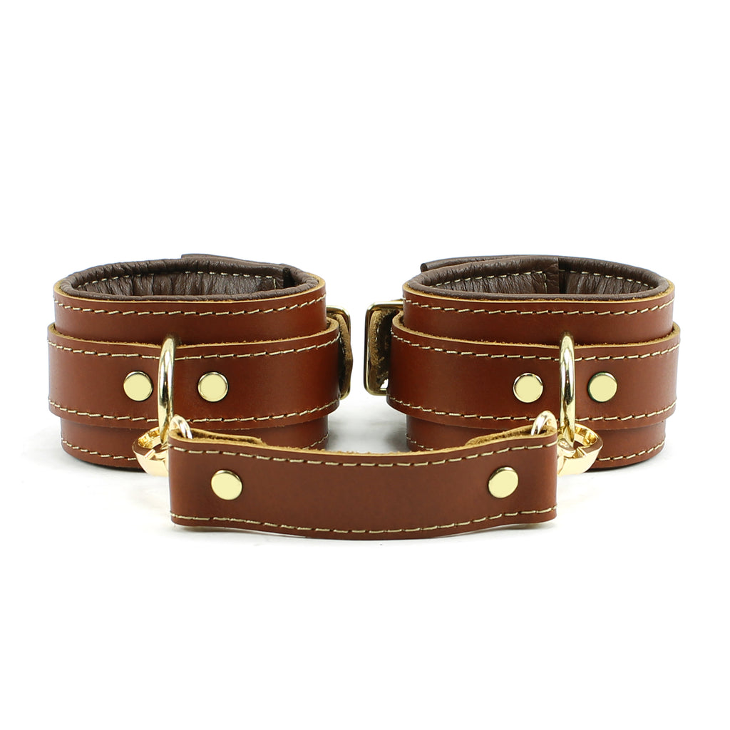 Brown Leather Wrist and Ankle Restraints | Fox Collection