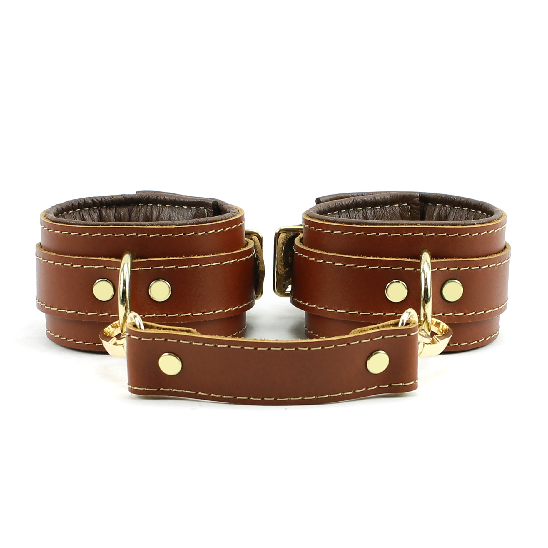 Brown Leather Wrist and Ankle Restraints | Fox Collection