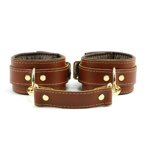 Fox Brown Leather Wrist Ankle Restraints