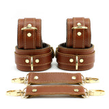 Wrist and Ankle Hogtie Bondage Kit - Natural Lambskin Leather BDSM Restraints | Fox Collection