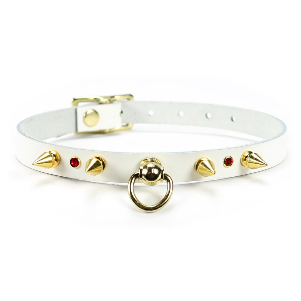 Luxurious Leather BDSM Day Collar for Submissive Play | Sofia Collection