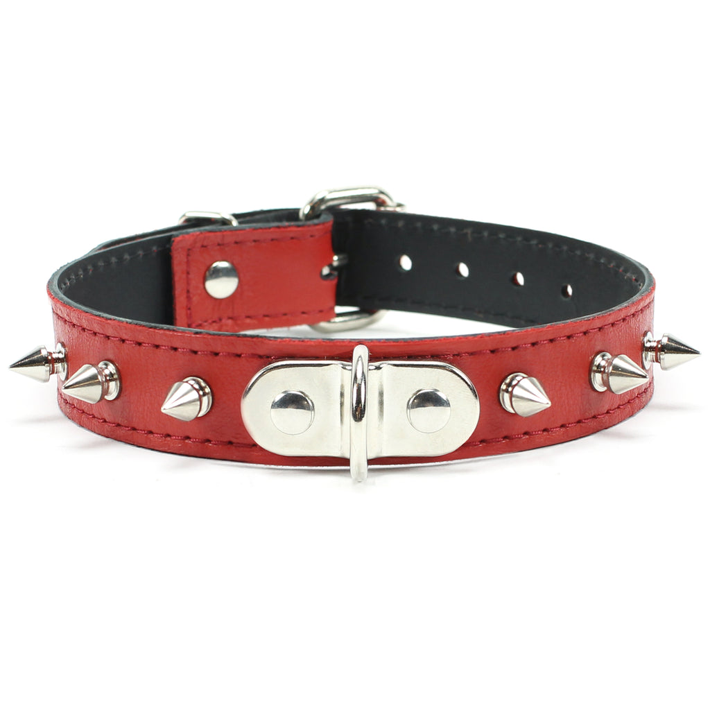 Deluxe Leather BDSM Slave Collar Adjustable with Locking Buckle | Nikita Collection