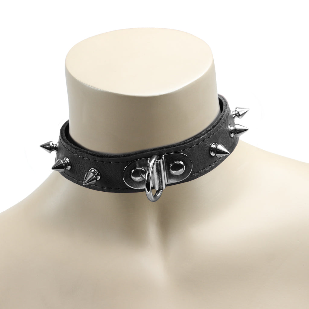 Deluxe Leather BDSM Slave Collar Adjustable with Locking Buckle | Nikita Collection