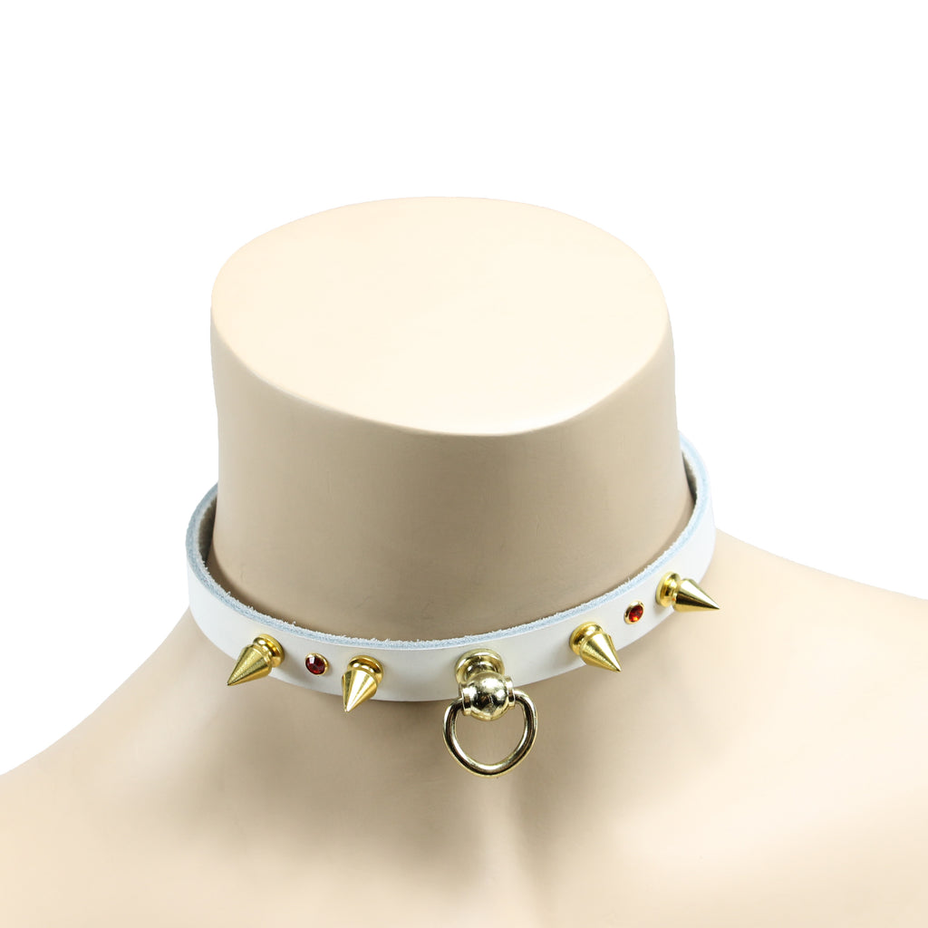 Luxurious Leather BDSM Day Collar for Submissive Play | Sofia Collection