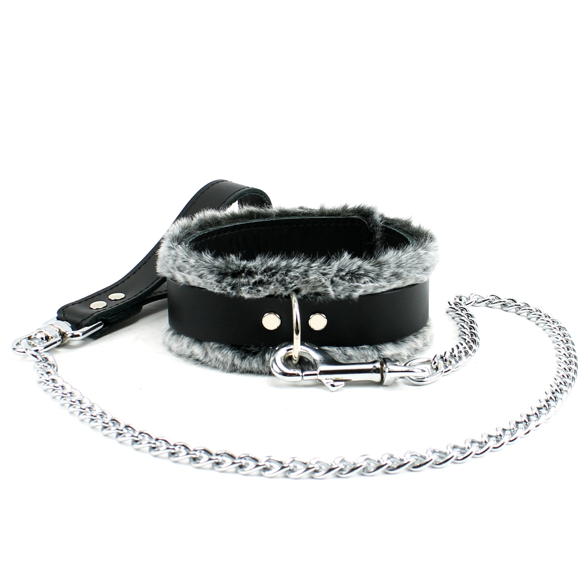 IVO Leather BDSM Collar With Chain Leash | IVO Collection