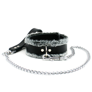 IVO Leather BDSM Collar With Chain Leash | IVO Collection