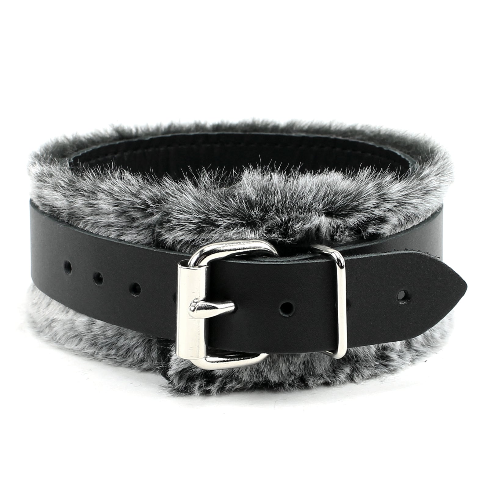 IVO Leather Collar Handcrafted - Luxury BDSM Gear with Faux Fur Lining | IVO Collection