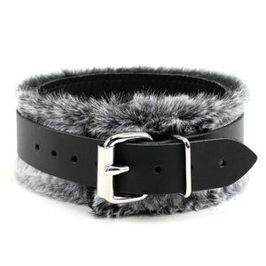 IVO Leather Collar Handcrafted - Luxury BDSM Gear with Faux Fur Lining | IVO Collection