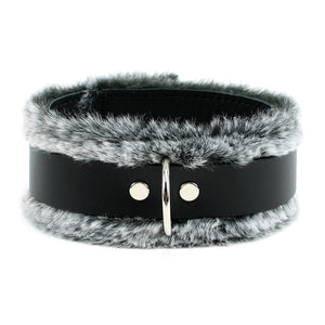 IVO Leather Collar Handcrafted - Luxury BDSM Gear with Faux Fur Lining | IVO Collection