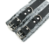 Wrist and Ankle Cuffs Set - Soft Genuine Leather & Faux Fur BDSM Bondage Gear | IVO Collection