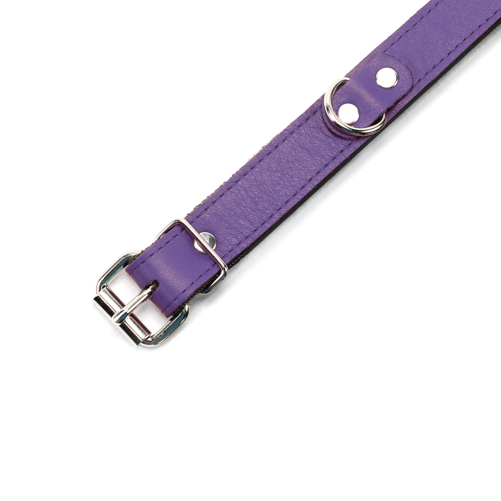 Kaytlyn Leather Collar with Chinchilla Fur – Luxury BDSM Gear | Kaytlyn Collection