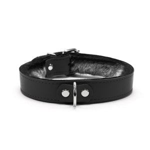 Kaytlyn Leather Collar with Chinchilla Fur – Luxury BDSM Gear | Kaytlyn Collection