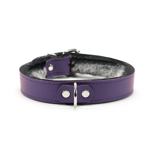 Kaytlyn Leather Collar with Chinchilla Fur – Luxury BDSM Gear | Kaytlyn Collection