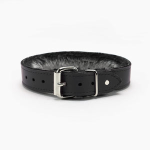 Kaytlyn Leather Collar with Chinchilla Fur – Luxury BDSM Gear | Kaytlyn Collection