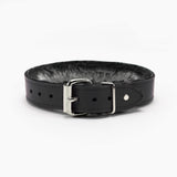 Kaytlyn Leather Collar with Chinchilla Fur – Luxury BDSM Gear | Kaytlyn Collection