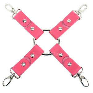 4-Way Hogtie Restraint - Premium Thick Latigo Leather BDSM Bondage Gear | Atlas Collection