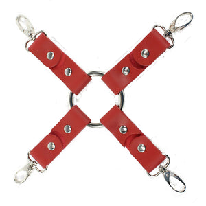 4-Way Hogtie Restraint - Premium Thick Latigo Leather BDSM Bondage Gear | Atlas Collection